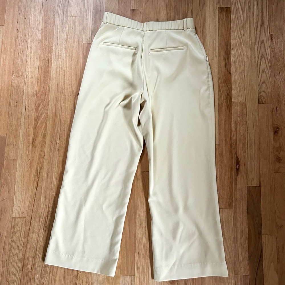 ABERCROMBIE sloane tailored wide leg pant high rise butter yellow size 32 - Picture 12 of 12